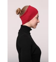 Kadın Penye Dikişsiz Tesettür Bandana Bone Spor Saç Bandı (Bordo)