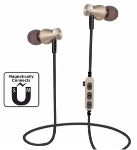 MS-T5 Hafıza Kartı Takılabilir Metal Bluetooth Kulak Içi Kulaklık Efsane Ses (Altın / Dore)
