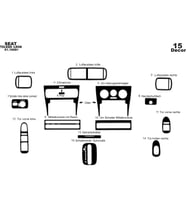 Meriç® Seat Toledo/Leon Ön Torpido Kaplama Maun 15 Parça 1999-2002 (Piano Black)
