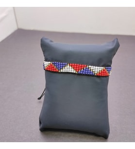 Miyuki Miyuki Üçgen Desen Bileklik (Kırmızı-Beyaz)