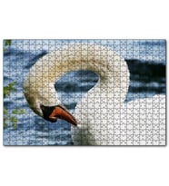 Cakapuzzle Zarif Beyaz Kuğu Yakın Plan  Puzzle Yapboz MDF (Ahşap) (500 Parça)