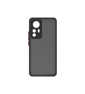 Xiaomi Mi 12T Kılıf Zore Hux Düğme ve Kapak Zıt Renk Kılıf (Siyah)