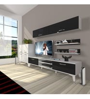 Decoraktiv Eko 6Y Slm Dvd Silver Tv Ünitesi Tv Sehpası (Siyah - Beyaz)