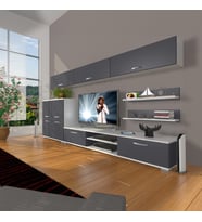 Decoraktiv Eko 8 Mdf Dvd Tv Ünitesi Tv Sehpası (Beyaz - Antrasit)
