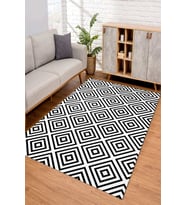 Dijital Kaymaz Taban Yıkanabilir Renkli Salon Halısı Mutfak Halısı Yolluk ND-SD-157 (Beyaz)