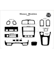Meriç® Nissan Maxima Ön Torpido Kaplama Maun 15 Parça 1995-2000 (Piano Black)