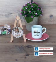 Hemşire Türk Kahvesi Fincanı Ahşap Altlıklı ve Fotoğraflı Ahşap Anahtarlık Hediye (Model 6)