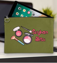 BK Gift Kişiye Özel İsimli-1 Tablet Çantası 30x21cm(12 Renk Seçeneği), Ipad Çantası, Baskılı Tablet Kılıfı (Yeşil)