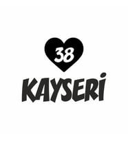 Kalpli 38 Kayseri Araba Sticker siyah 20x15 CM (Siyah)