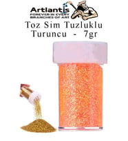 Renkli Toz Sim Tuzluklu 7 gr 1 Adet Renkli Toz Sim Epoksi Reçine Okul Etkinlik Dekarasyon Slime (Turuncu)