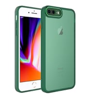 Apple iPhone 8 Plus Kılıf Kamera Korumalı Transparan Zore Post Kılıf (Koyu Yeşil)