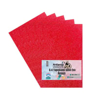 Yapışkanlı Simli Eva A4 20x30 5 Adet 1 Paket Hobi Okul Öncesi Kreş Anasınıfı Eva Yapışkanlı Simli 20*30 (Kırmızı)