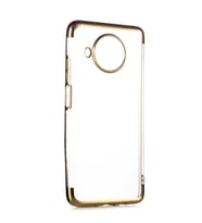 Xiaomi Redmi Note 9 Pro 5G Kılıf İnce Köşeleri Renkli Şeffaf Silikon (Gold)