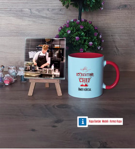 Aşçıya Hediye Fotoğraflı Dekoratif Taş, Kupa Bardak Beyaz Hediye (Model 2)