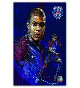 Cakapuzzle Kylian Mbappe Çizim Puzzle Yapboz MDF (Ahşap) (500 Parça)