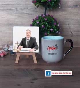 Hakim Fotoğraflı Dekoratif Taş, Kupa Bardak Beyaz Hediye (Model 10)