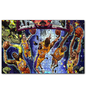 Cakapuzzle Los Angeles Lakers Beşli Smaç Potaaltı Çizim  Puzzle Yapboz MDF (Ahşap) (255 Parça)