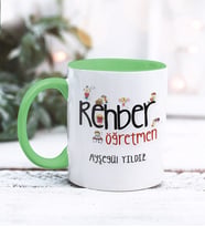 Rehber Öğretmeni Tasarımlı Kişiye Özel Kupa Bardak (Yeşil)