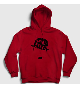 Presmono Unisex Gri Hat Charlie Chaplin Kapüşonlu Sweatshirt 155497tt (Kırmızı)