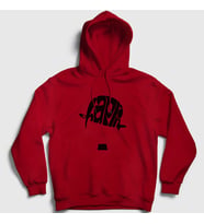 Presmono Unisex Gri Hat Charlie Chaplin Kapüşonlu Sweatshirt 155497tt (Kırmızı)