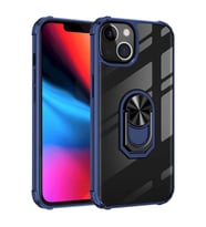Uyumlu Model Apple iPhone 13 Mini Kılıf Şeffaf Sararmaz Yüzüklü Mola Kapak (Lacivert)