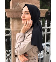 Medine İpeği Şal Serisi 75 x 190 Cm (Siyah)