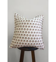 Deco Design Çiçek Desenli Minimal Modern Kırlent Kılıfı (Kiremit)