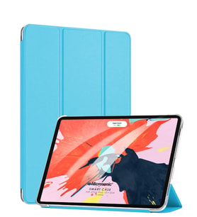 Apple İpad Pro 12.9'' 2020 4.Nesil Kılıf, (A2229-A2069-A2232) Slim Translucent Back Smart Cover (Mavi)