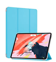 Apple İpad Pro 12.9'' 2020 4.Nesil Kılıf, (A2229-A2069-A2232) Slim Translucent Back Smart Cover (Mavi)