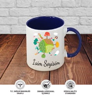 Anne Temalı Kişiye Özel İsim ve Fotoğraf Baskılı Kupa Bardak No:001 (Lacivert)