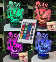 Yılbaşı Hediyesi Kişiye Özel Sarmal Oval 3d Led Gece Lambası (Karışık)