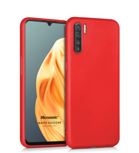 Microsonic Matte Silicone Oppo A91 Kılıf (Kırmızı)
