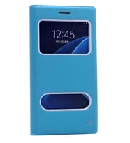 Galaxy C7 Kılıf Dolce Kapaklı Kılıf (Turkuaz)