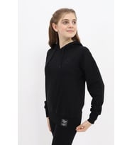 Toontoy Kız Çocuk Nakışlı Sweatshirt (Siyah)