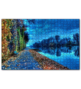 Cakapuzzle Doğa Sonbahar Göl Kıyısı  Puzzle Yapboz MDF (Ahşap) (1000 Parça)