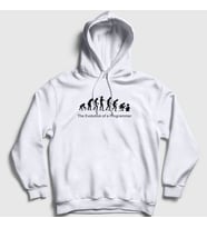 Presmono Unisex Gri Evolution Evrim Developer Yazılımcı Kapüşonlu Sweatshirt 333137tt (Beyaz)