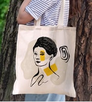 BK Gift Modern Art Tasarımlı Kanvas Bez Çanta, Baskılı Omuz Çantası, Alışveriş Çantası, Plaj Çantası, Arkadaşa Hediye (Model 17)