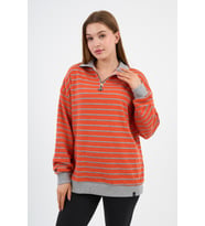 ALEXANDERGARDI DİK YAKA FERMUARLI SWEATSHIRT (UNX-00247-WN) (Turuncu)