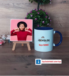 Odyolog Fotoğraflı Dekoratif Taş, Kupa Bardak Beyaz Hediye (Model 3)