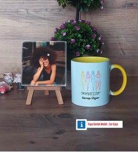Modelist Fotoğraflı Dekoratif Taş, Kupa Bardak Beyaz Hediye (Model 7)