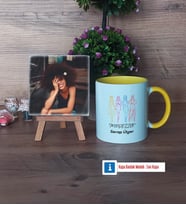 Modelist Fotoğraflı Dekoratif Taş, Kupa Bardak Beyaz Hediye (Model 7)