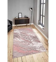 Dijital Baskılı Yıkanabilir Kaymaz Modern Renkli Salon Halısı Mutfak Halısı Yolluk ND-HY-1031 (Pembe)