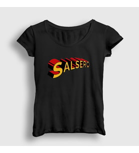 Presmono Kadın Beyaz Salsero Salsa Dans Dance T-Shirt 466759tt (Siyah)