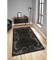 Dijital Baskılı Yıkanabilir Kaymaz Modern Renkli Salon Halısı Mutfak Halısı Yolluk ND-HY-1016 (Antrasit)