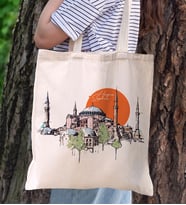 BK Gift İstanbul Tasarımlı Kanvas Bez Çanta, Baskılı Omuz Çantası, Alışveriş Çantası, Plaj Çantası, Arkadaşa Hediye (Model 15)