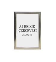 Diploma Çerçevesi  Belge Çerçevesi Sertifika Fotoğraf Çerçevesi A4  Tekli Boş Çerçeve 21x29,7 (Gümüş)