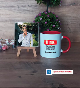 Hukuk Okuduğumu Söylemiş Miydim Fotoğraflı Dekoratif Taş, Kupa Bardak Beyaz Hediye (Model 2)