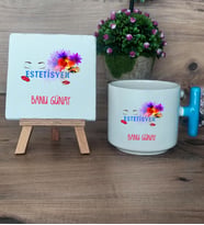 Estetisyen Hediye Seti Kupa Bardak T Kulplu ve Dekoratif Taş Tıp Bayramı Estetisyenler Günü Hediyesi (Model 3)