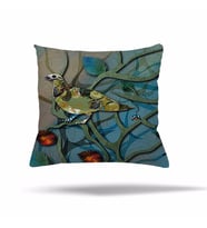 Çiçek Mozaik Kilim Etnik Desen Gizli Fermuarlı Yastık Kılıfı Kırlent Kılıfı Koltuk Yastık Kılıfı  (Mavi-Yeşil)