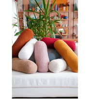 Teddy Silindir Yastık Buklet Silindir Kırlent Kılıfı İç Dolgulu Silindir Kırlent (Pembe)